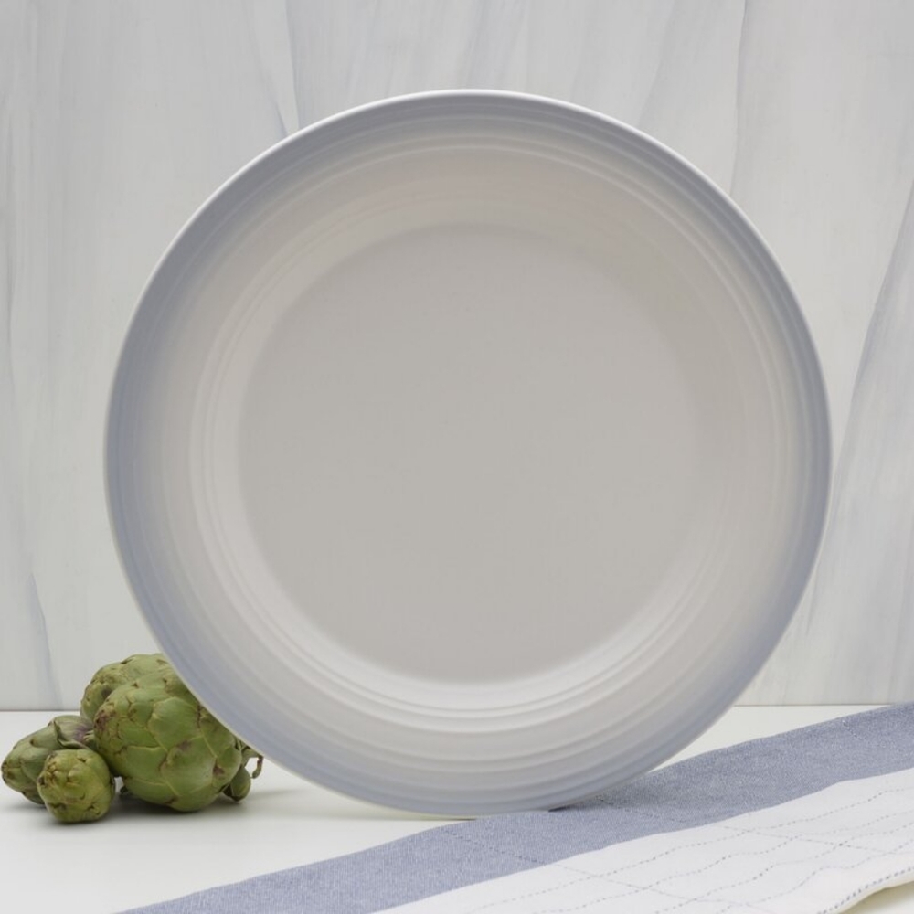 Mikasa Swirl Ombre Round Platter in Grey 12.5”